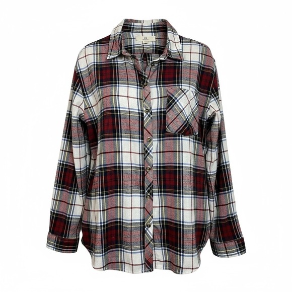 Thread Supply Plaid Flannel Shirt Women's Large Long Sleeve Button Up Casual Top - Picture 6 of 6